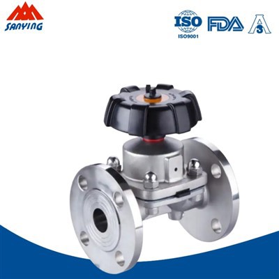 Valv tad-dijaframma Sanitarju Dritt Manwal tal-Flanged